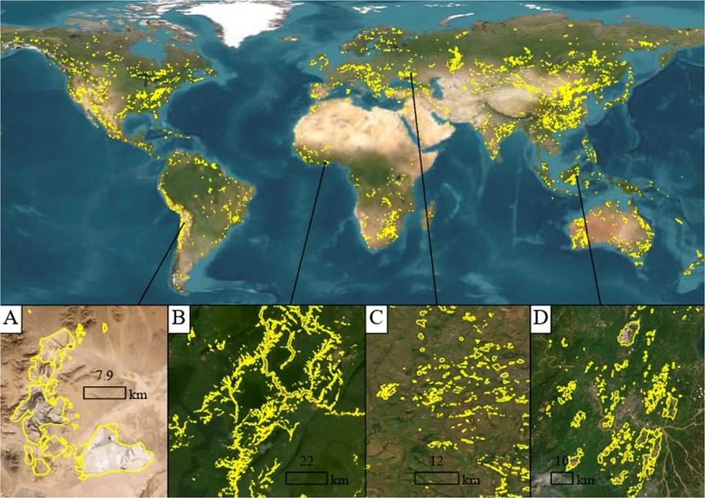 高分辨率卫星图像绘制的全球采矿足迹（Global mining footprint mapped from high-resolution satellite imagery）